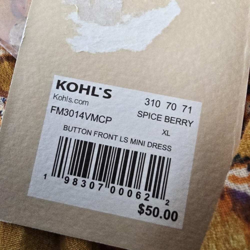 NWT Farmers Market Kohl's Dress Size XL Mixed Print Boho Floral Blouson Flowy - Picture 15 of 15